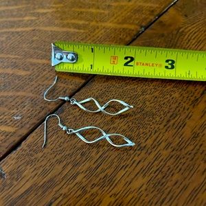 Sterling Silver 2 inch dangle swirl earrings